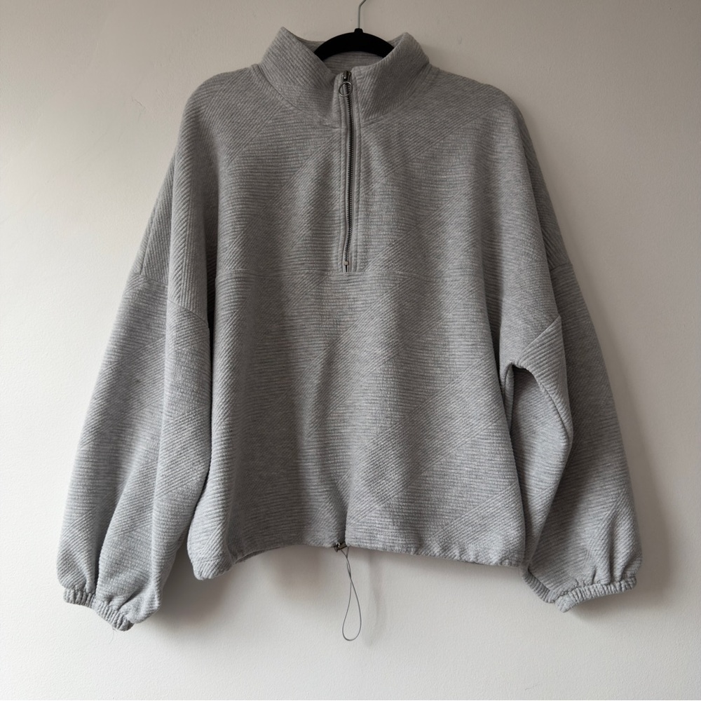 Light Gray Half-Zip Pullover Sweater